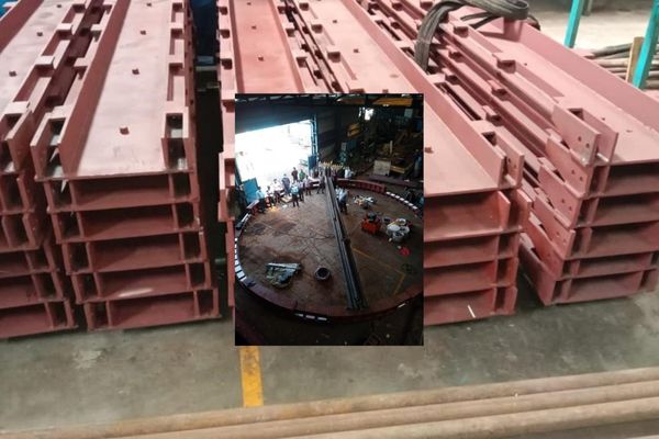 Fabrication of Skid Linear and circular Skid track for TBM rotation at L&T (2)