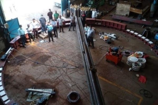 Fabrication of Skid Linear and circular Skid track for TBM rotation at L&T (3)